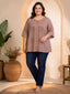 Women’s Light Brown Rayon Blouse with Sequence & Thread Embroidery