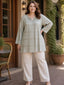 Beautiful Sage Shaded Rayon Short Tunic with Thread & Sequence Work