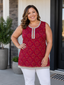Maroon Cotton Tunic with Multi Color Design