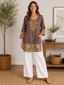 Dusty Purple Pure Crape Tunic for Women with Heavy Sequence Work
