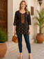 Black Hand-Painted Designer Tunic Top with Heavy Neck Work for Women