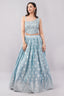 Elegant Powder Blue Embroidered Lehenga Set with Sheer Dupatta