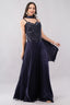 Royal Blue Palazzo Set with Shiny Sequin Work Blouse for Women