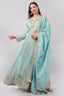 Light Blue Anarkali Gown with Matching Dupatta – Modern Fairytale Elegance