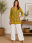 Olive Green Designer Crape Tunic for Women with Sequence & Stone Work