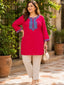 Pink Embroidered Kurti Top for Women – Stylish Ethnic Wear