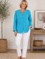 Turquoise Blue Viscose Tunic for Women – Embroidered Casual Wear Tunic