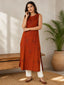 Dark Brown Almost Floor Length Tunic with Heavy Embroidery & Sequence Work