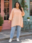Shaded Peach Rayon Casual Wear Tunic with Silk Thread & Sequence Work