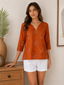 Orange & Black Pure Silk Tunic for Women – Designer Party Wear Tunic