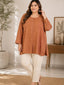 Camel Brown Rayon Tunic with Heavy Embroidery & Sequence Work