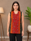 Multi Color Cotton Short Tunic with Sequence Work