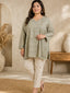 Mouse Green Rayon Tunic with Embroidery & Sequence Work