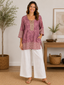 Mauve Georgette Tunic for Women with Zari & Sequence Hand Work