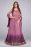 Violet Shaded Gold Zari-Woven Anarkali