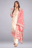 Ivory & Blush Pink Sequin-Embellished Tunic Set with Printed Dupatta