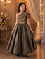 Black Designer Banarasi Silk Lehenga Set for Girls with Zari Work