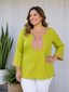 Olive Green Hand Embroidered Georgette Short Tunic