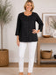 Black Viscose Tunic for Women with Embroidery, Sequence & Moti Work