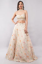 Ivory Embroidered Sequin & Stone Work Partywear Ensemble