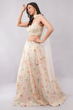 Ivory Embroidered Sequin & Stone Work Partywear Ensemble