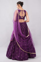 Beautiful Dark Purple Lehenga with Intricate Embroidery
