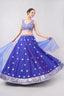 Roya blue lehenga Choli with white silky thread embroidery