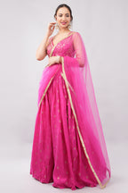 Royal Pink Shade Lehenga Hand Work Blouse Matching Dupatta