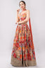 Multi color floral print crafted with choli and dupatta.