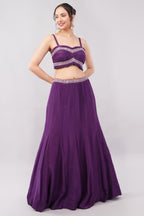 Purple color Lehenga with elegant blouse & dupatta
