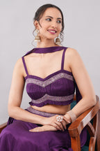 Purple color Lehenga with elegant blouse & dupatta