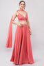 Sunset Coral Color Lehenga with Resham Thread, Sequence Work