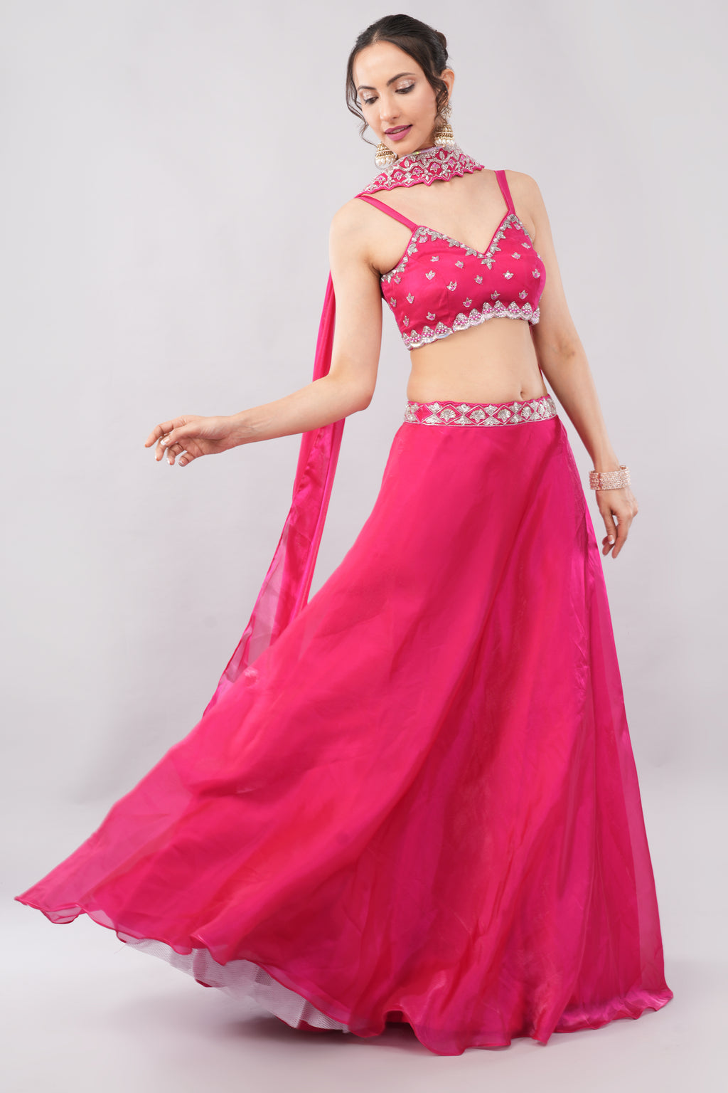 Mañana lehenga with net dupatta and blouse