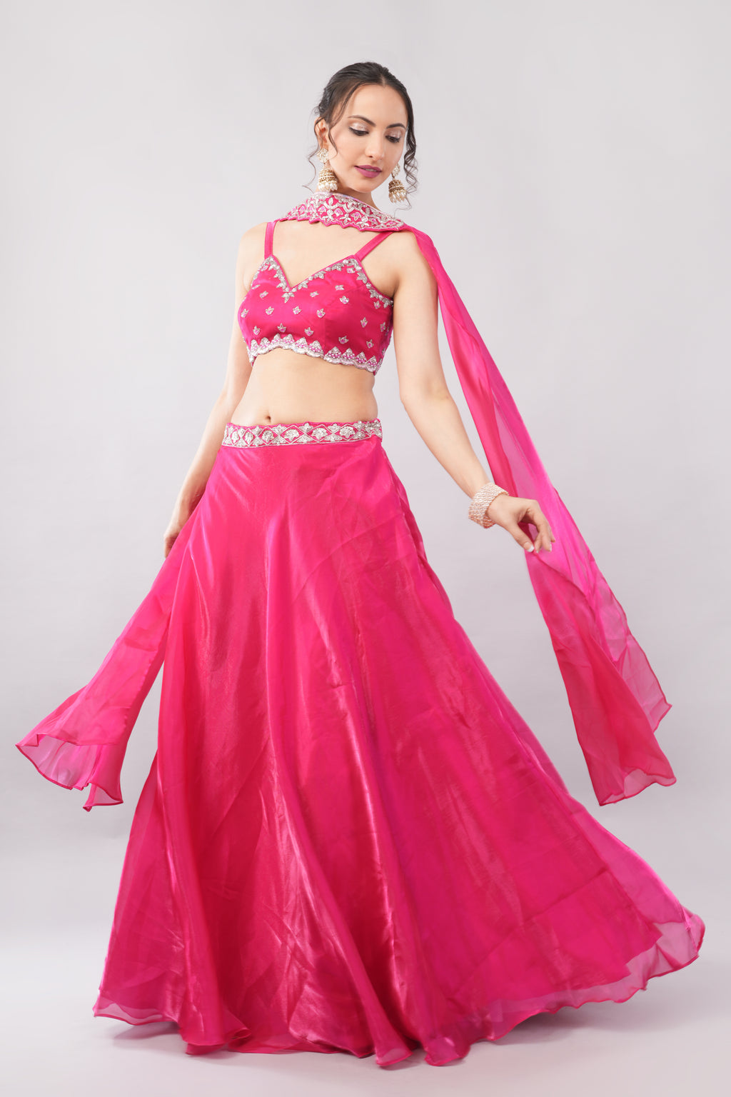 Mañana lehenga with net dupatta and blouse