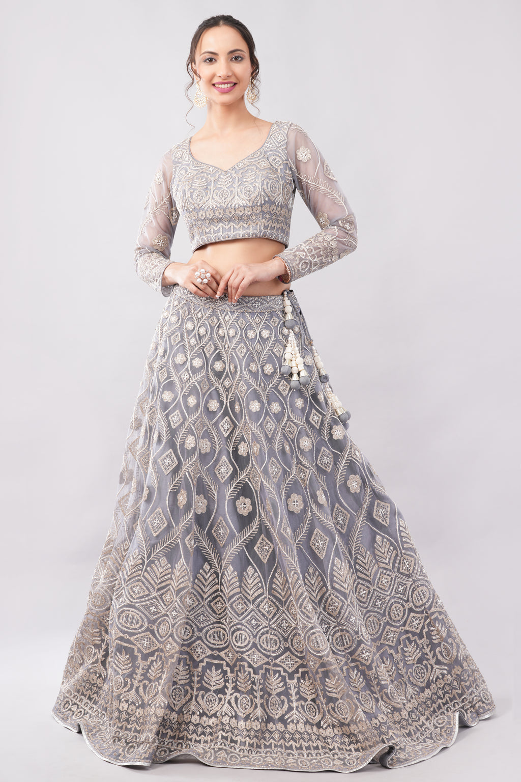 Net with linning lehenga (skirt & blouse)