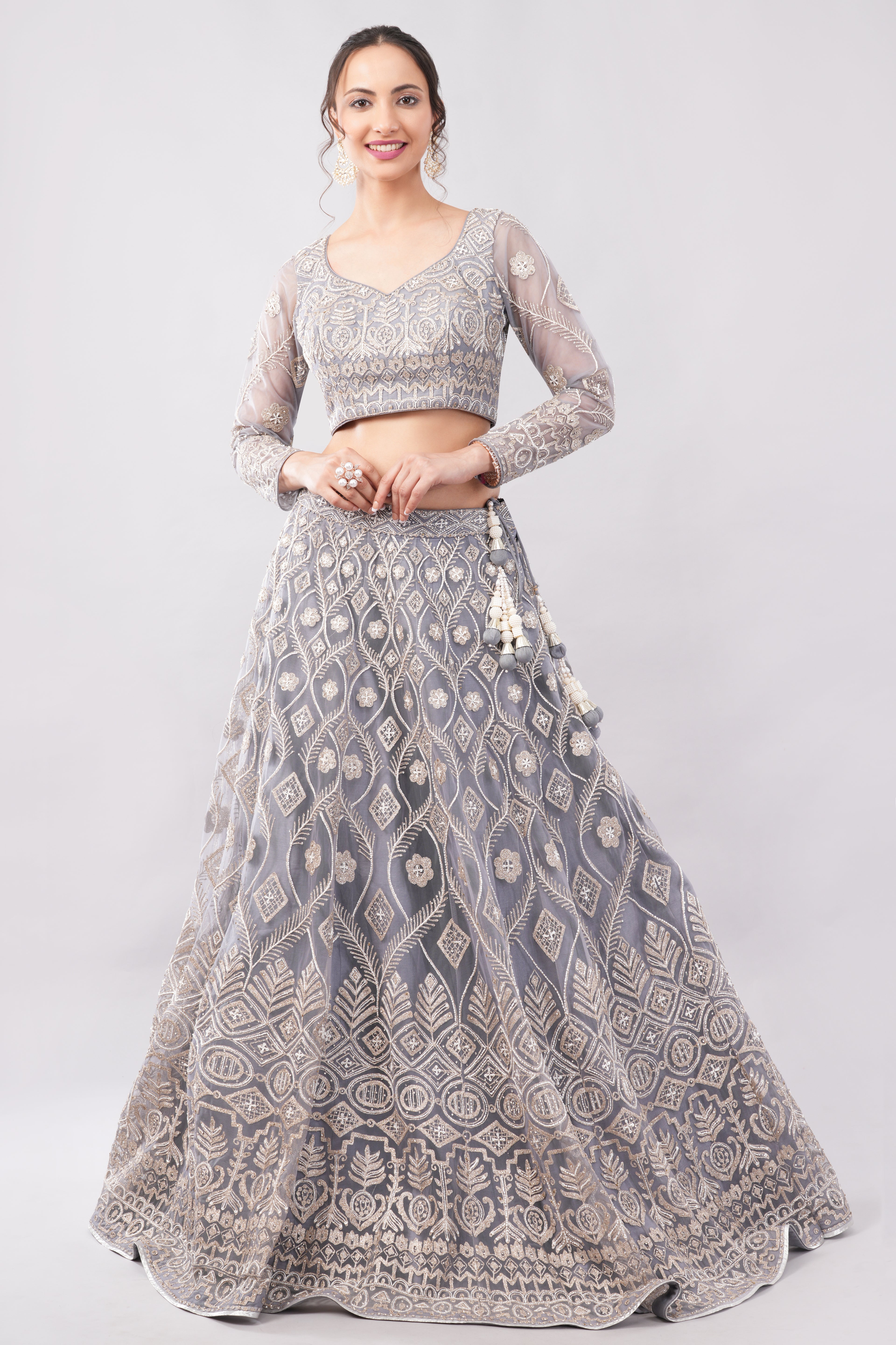 Net with linning lehenga (skirt & blouse)