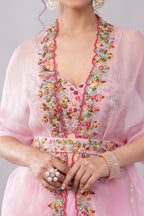 Gorgeous Pastel Pink Lehenga Saree