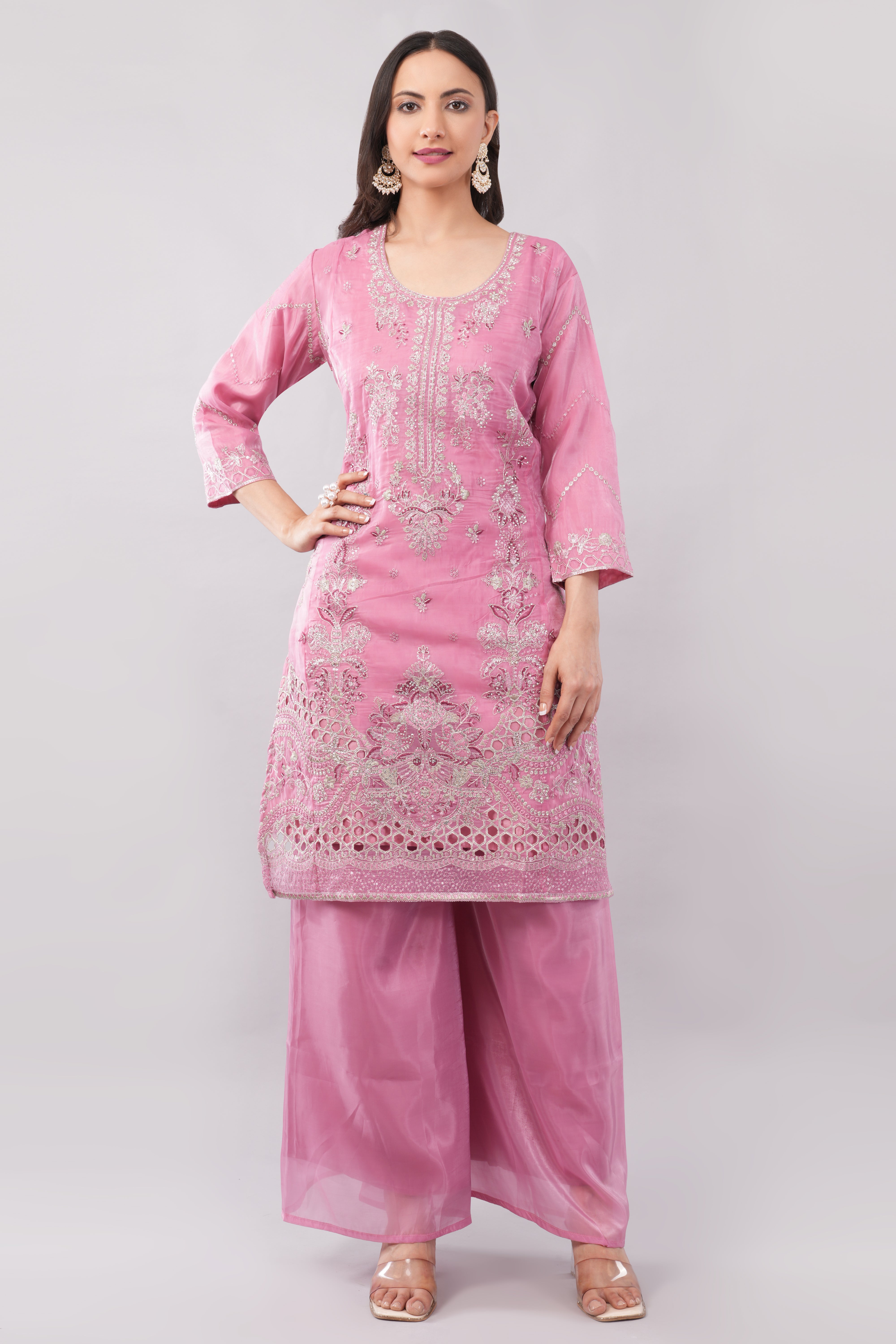 Pink kurta sets with Dupatta Main image