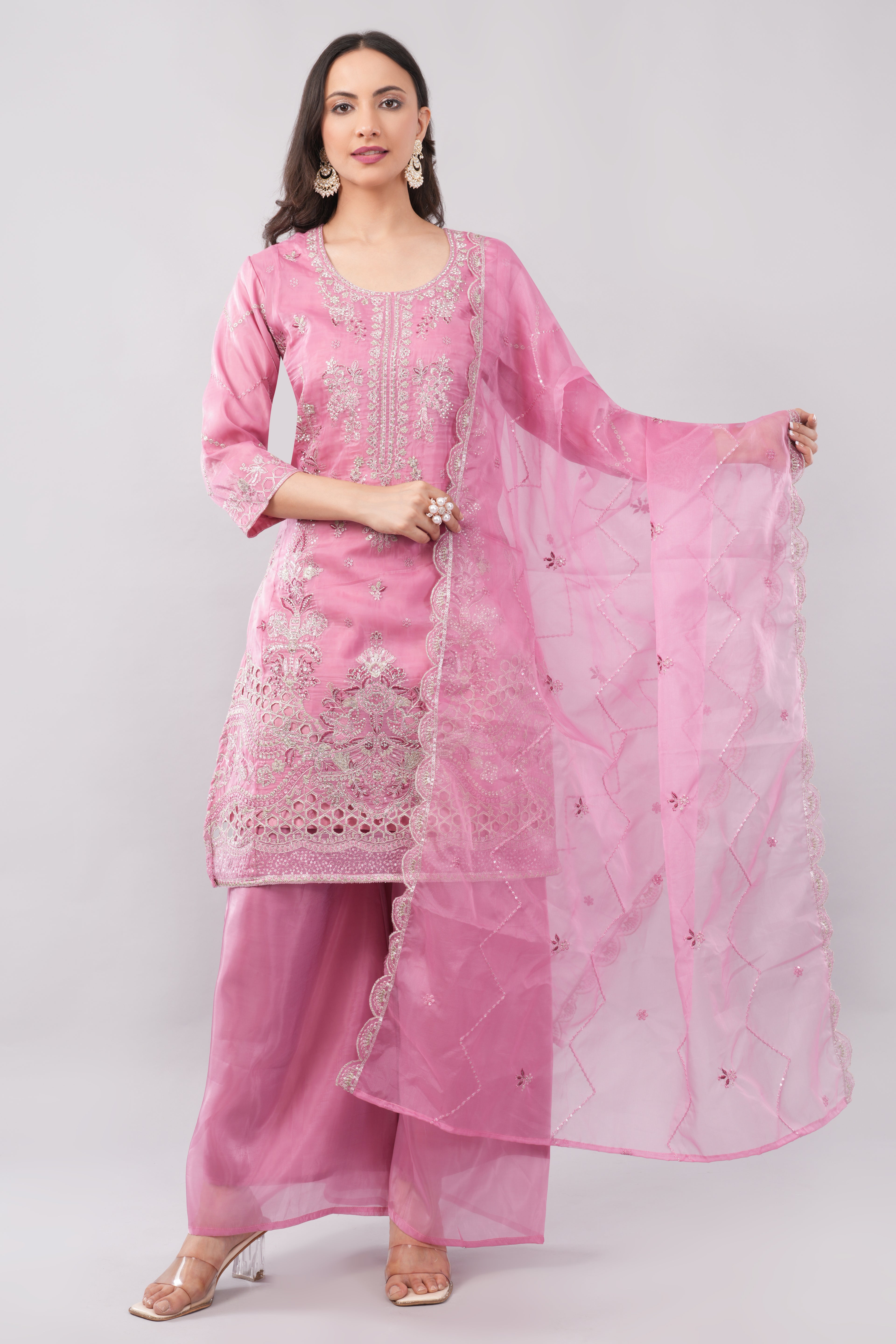 Pink kurta sets with Dupatta
