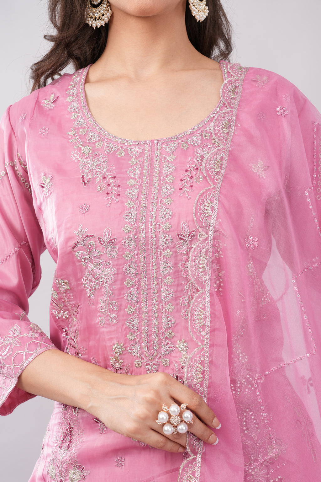 Pink kurta sets with Dupatta