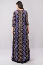 Elegant Blue & Earthy Brown Three-Piece Set for Festive & Cocktail Wear
