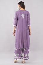 Women’s Lavender Ethnic Kurta Set with Palazzo