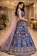 Royal blue Lehenga ( skirt & blouse)
