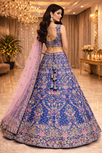 Royal blue Lehenga ( skirt & blouse)