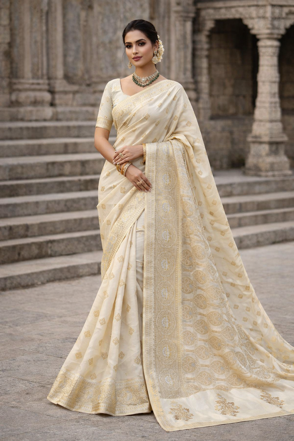 Banaras Soft semi Georgette katan Silk Saree