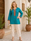 Teal Cotton Kurti Top for Women – Stylish Ethnic Casual Wear