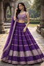 glamorous Vilot color Lehenga with choli (blouse) &  dupatta (stole)