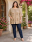 Casual Wear Light Brown Rayon Blouse with Multi Color Embroidery