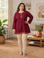 Women’s Dark Maroon Cotton Kurti – Elegant Ethnic Wear