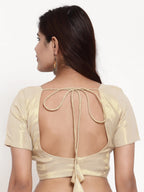 Saree Blouse Top in Gold Chanderi Cotton Silk